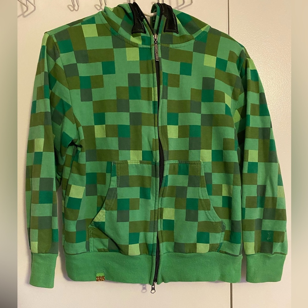 Green Pixel Pattern Kids Jacket
